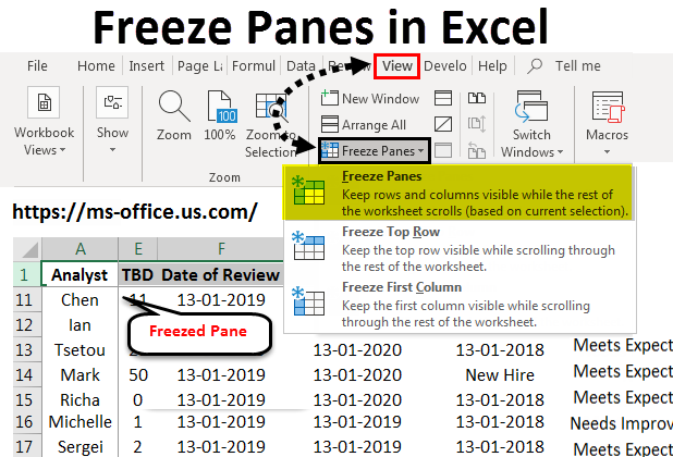 freeze panes in excel mac for multiple lines